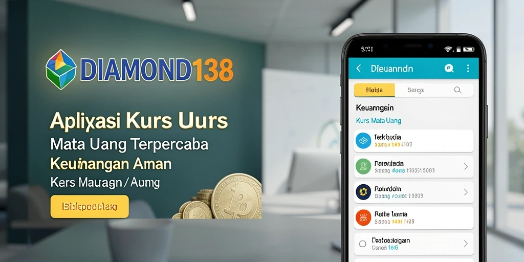 Antarmuka aplikasi DIAMOND138 menampilkan kurs mata uang secara real-time.
