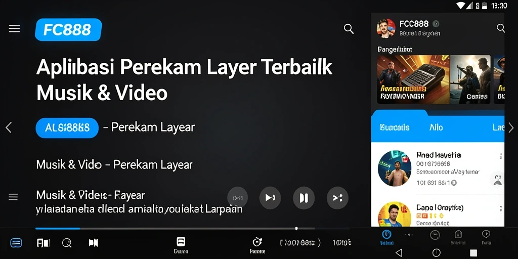 Tampilan antarmuka FC888 yang sederhana dan fungsional untuk merekam layar.