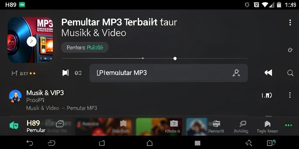 Antarmuka H89 yang bersih dan fungsional untuk menikmati musik.