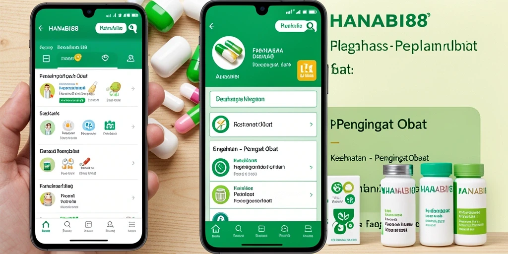Tampilan antarmuka HANABI88 yang sederhana dan informatif untuk Pengingat Obat.