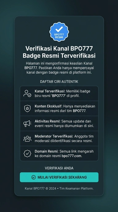Tampilan kanal resmi bpo777
